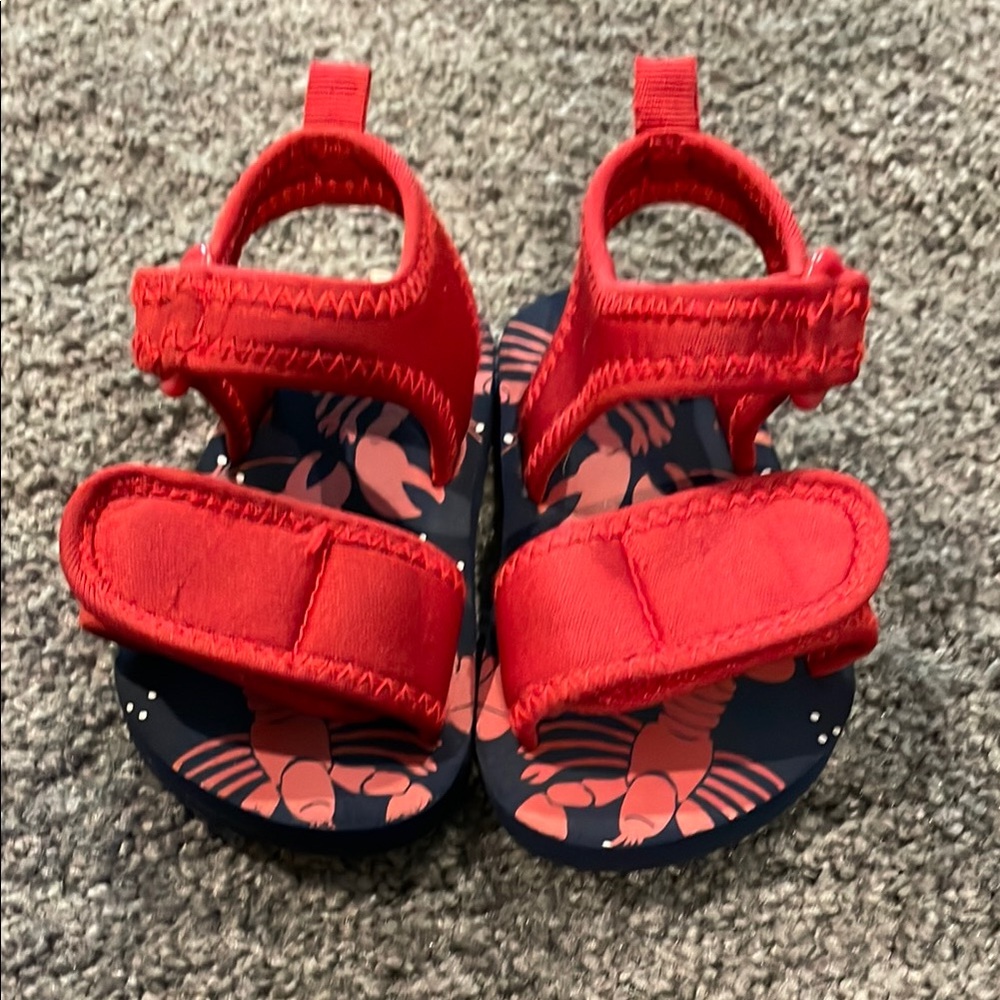 Baby Gap Red Sandals with Velcro Straps for babies 0-3 months
